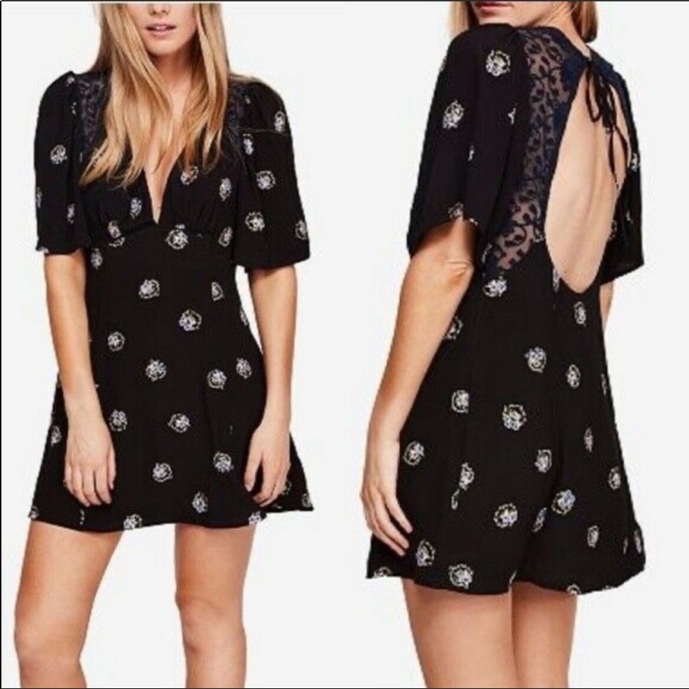 Beautiful Free people black dress. New with Tags.